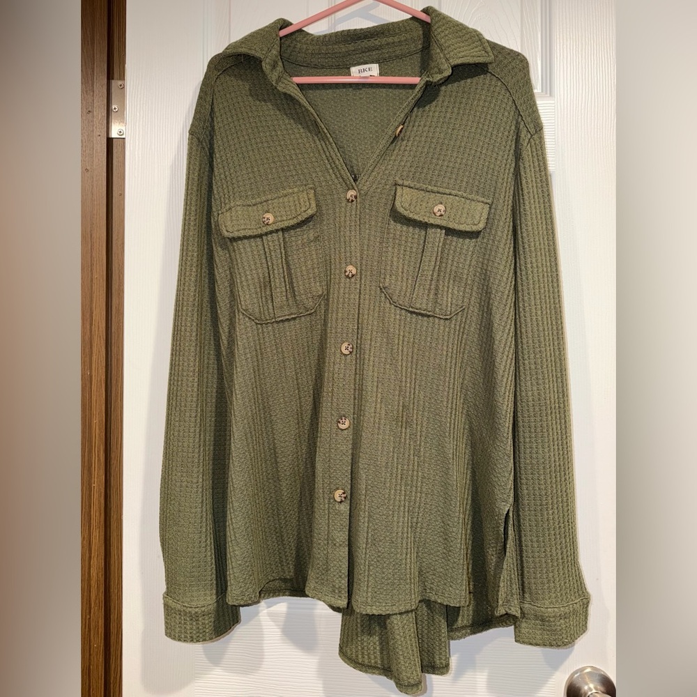 Women’s BKE Sage Green Textured Shirt